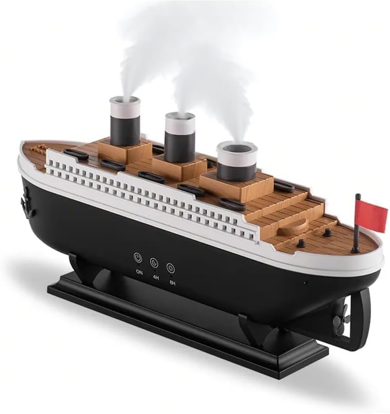 Drumstone 15 𝒀𝒆𝒂𝒓𝒔 𝑾𝒂𝒓𝒓𝒂𝒏𝒕𝒚 Ship Shape Oil Titanic Remote Control Ultrasonic Jellyfish Aroma Diffuser Humidifier for Home & Office Rooms, Safe for Baby Nursery, 250ml Cool Mist-image-27