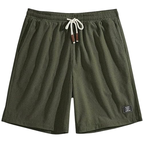 Image of FABRIPPLE Men's Slim Fit Knitted Short for Summer | Stretchable Fabric | Breathable & Lightweight | Casual Lounge Short with Elastic Waistband & Drawstring