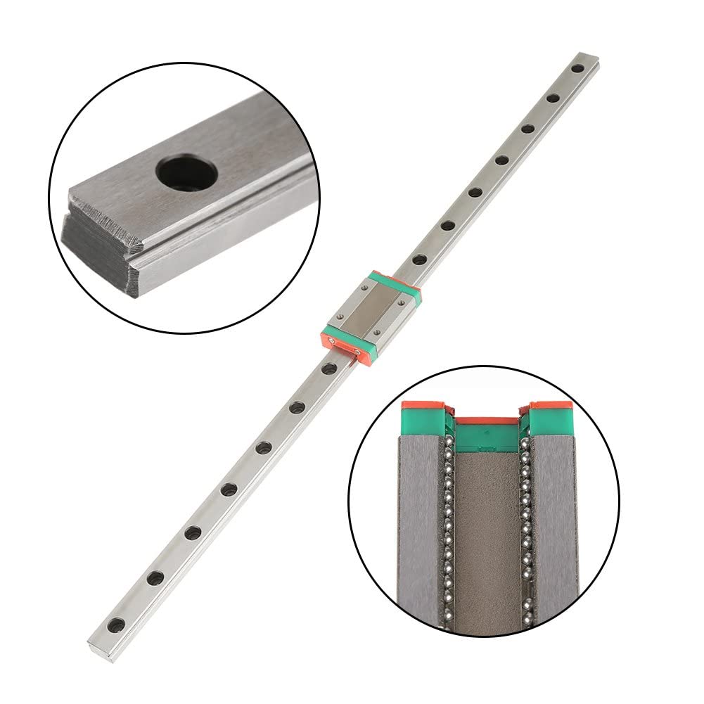 2Pcs LML12H Guida Lineare Scorrevole a Lunghezza di 400mm, Guida Lineare Rotaia con Blocchi di Scorrimento MGN12H per Apparecchiature Automatiche