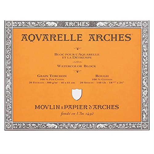 Arches Watercolor Block, Rough 18"X24", 18" x 24", 20 Count