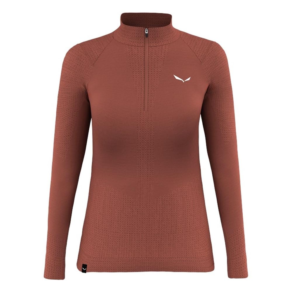 Salewa Zebru Medium Warm AMR Halfzip Tee W, Etruscan red, XL