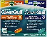 Vicks QlearQuil Day or Night Cold and Allergy Sinus and Nasal Decongestant Liquicaps, 48 Count