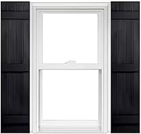 Vista 7 de Polaris Homeside 4 Board and Batten Joined Vinyl Shutters - 1 par de persianas de vinilo de 14-1/2 pulgadas x 35 pulgadas - 930 Blanco