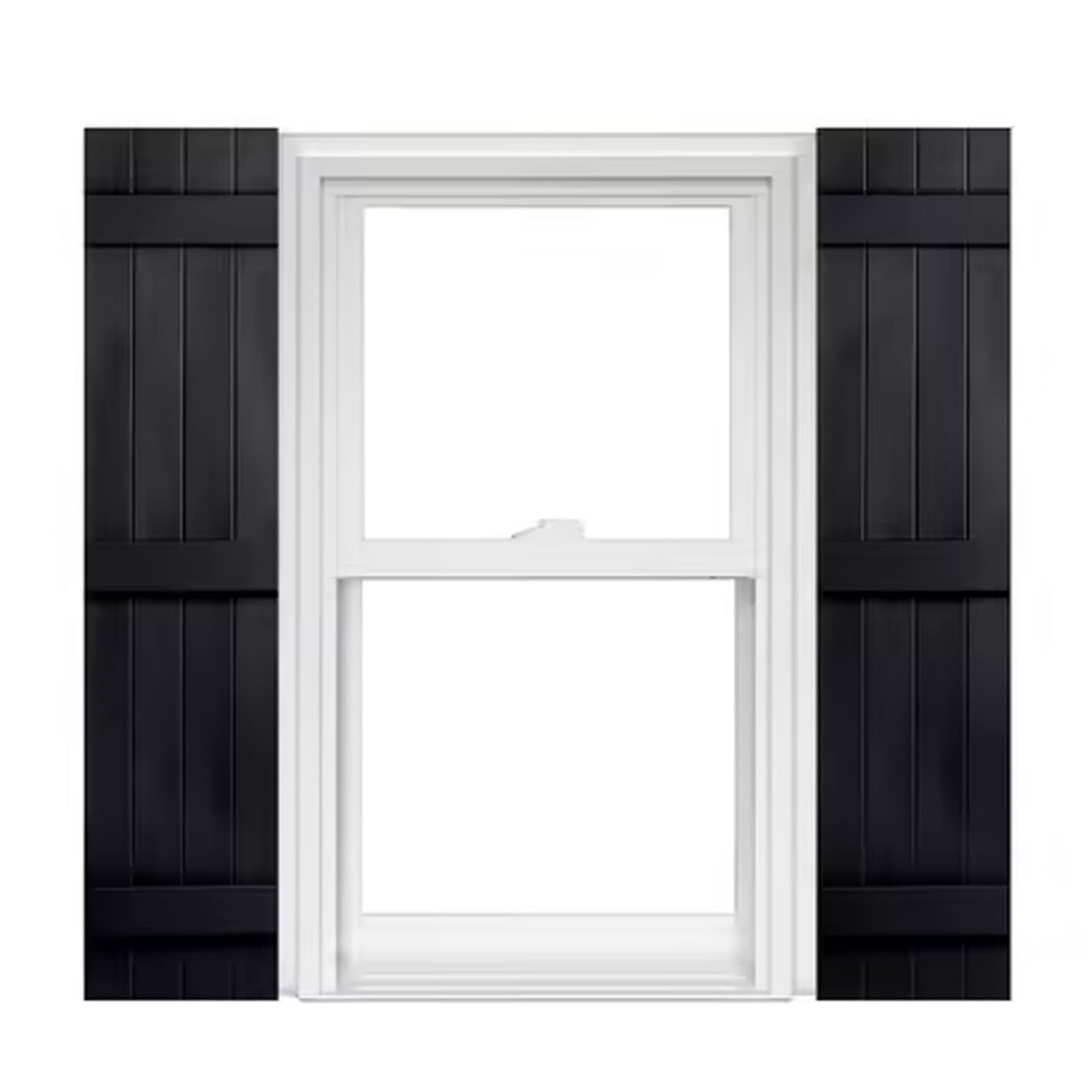 Polaris Homeside 4 Board and Batten Joined Vinyl Shutters (1 Pair) 14-1/2in. x 39in. - 050 Black