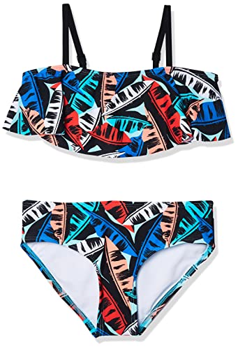Kanu Surf Girls' Karlie Flounce Bikini Beach Sport 2 Piece Swimsuit, Maya Blue, 6
