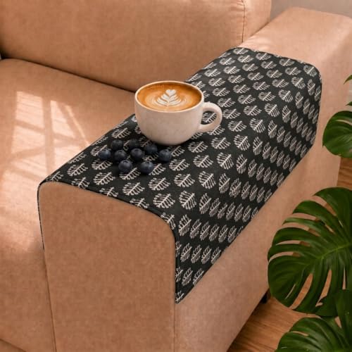 Image of STITCHNEST 'Nomad Weave Collection' Sofa Armrest Cover | Elegant Jacquard Fabric, Washable & Durable for Modern Living (18 x 22 Inches) 7