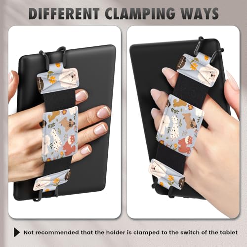 MoKo Weich Handschlaufe für 6' - 8' Kindle eReaders Fire Tablet - Kindle/Kobo/Voyaga/Lenovo/Sony E-Book Tablet Tablet, Hochelastisch Vielseitig Tablet Fingerhalterung Griff Halter, Glückliche Hunde