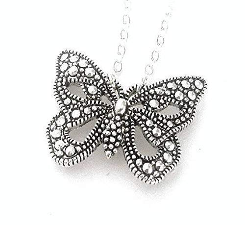 Butterfly Necklace, Antiqued Silver 