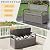 GULAIMOAO 80 Gallon Outdoor Storage Box,Resin Stripes Deck Box Doubles as 2-Person Bench Seat,Waterproof Storage Outdoor Porch Bench for Cushions,Garden Tools and Pool Supplies Grey