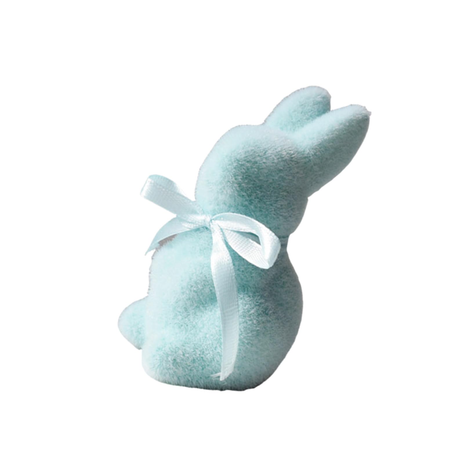 NEWFT Artificial Moss Rabbits Sculpture With Plush Texture Ideal For Bookshelf Centerpieces Or Decorative Ornament