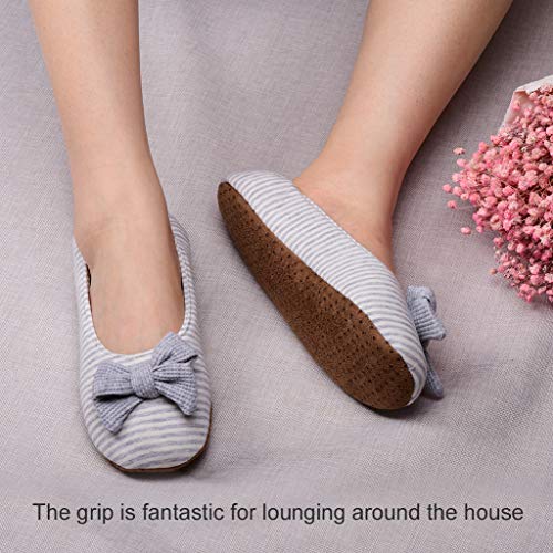 Image of Panda Bros Women's Ballerina House Slippers,Anti-Skid Comfy Warm Ballet Style Slippers