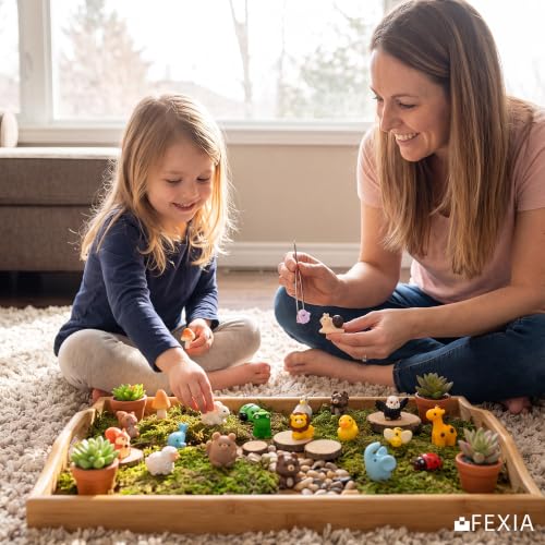 Image of FEXIA 55 Pcs Mini Resin Animals 55 Styles Tiny Animals Figurines Desk Pets
