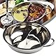Doppelflavor Shabu Topf 28 cm, Edelstahl Hotpot mit Trennwand