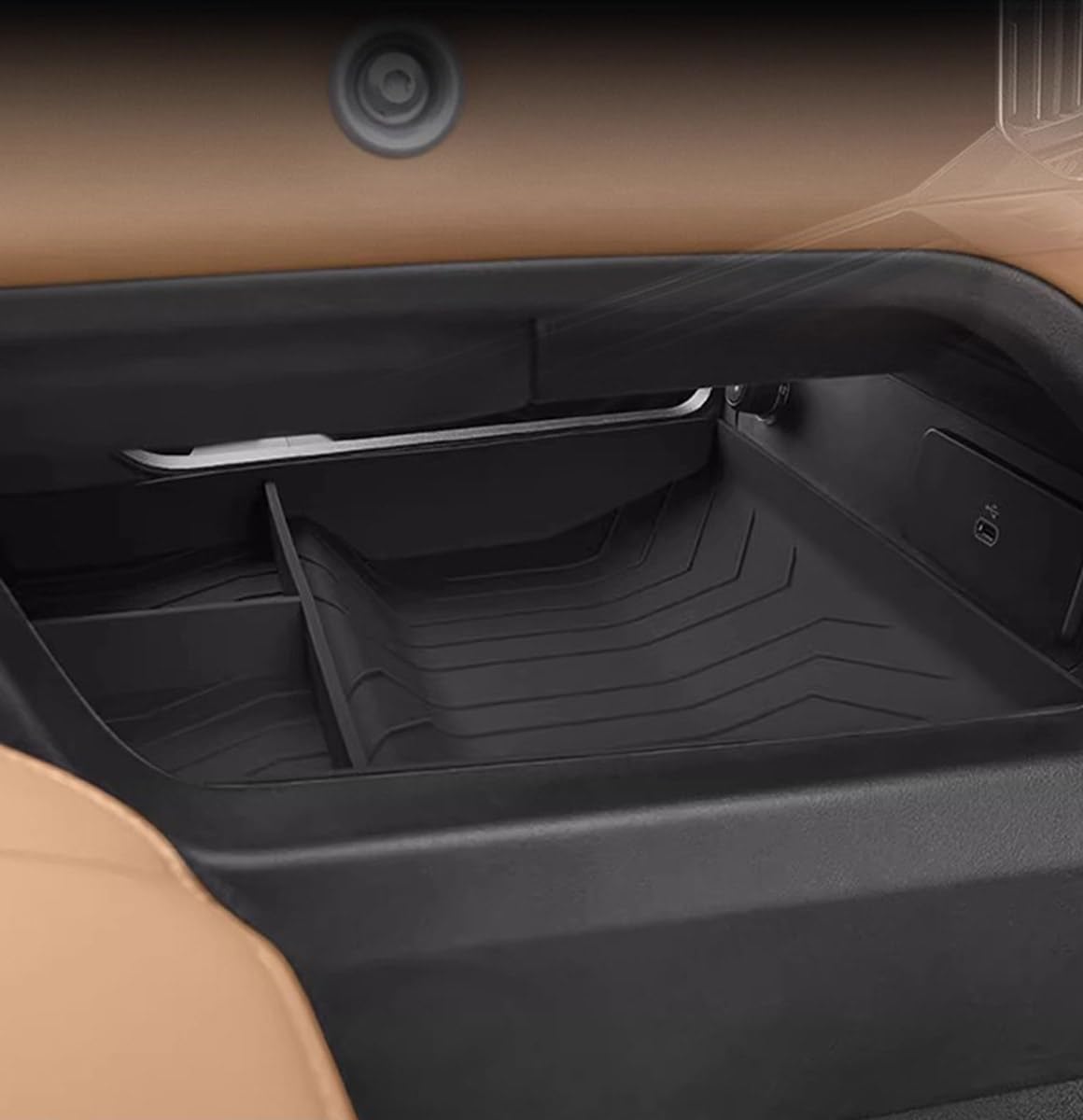 SHIFENG Per NUOVO 2025 LR Defender 90 110 130 Console inferiore Vassoio di Immagazzinaggio Scatola Organizzatore Interno Silicone Pad Protettivo Accessori (nero)