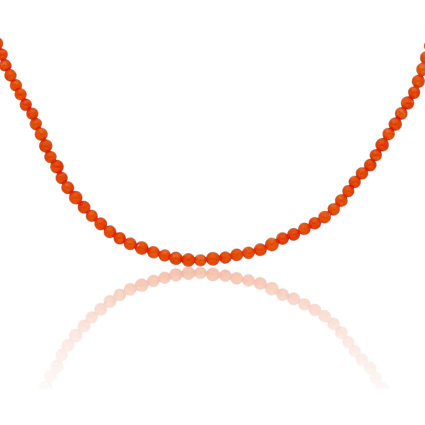 GioiaPura Damen Halskette mit original Korallen Kugeln 2/3 mm aus 925er Silber ° vergoldet Länge der Halskette: 40 cm + 5 cm Verstellbar mit Karabinerverschluss Die Referenz ist Gycar