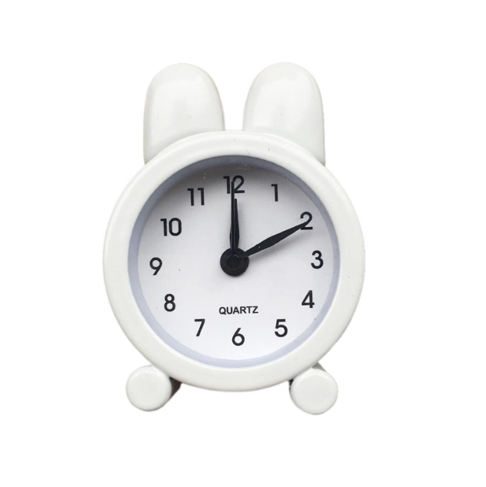 Mini relojes de escritorio de metal con orejas de conejo adorables para decoración digital
