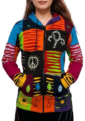 Agan Traders 2025 Summer Tie-Dye Patch Embroidered Women's Hoodie Jacket - A Free-Spirited Fashion Women's Zip-Up Hoodie