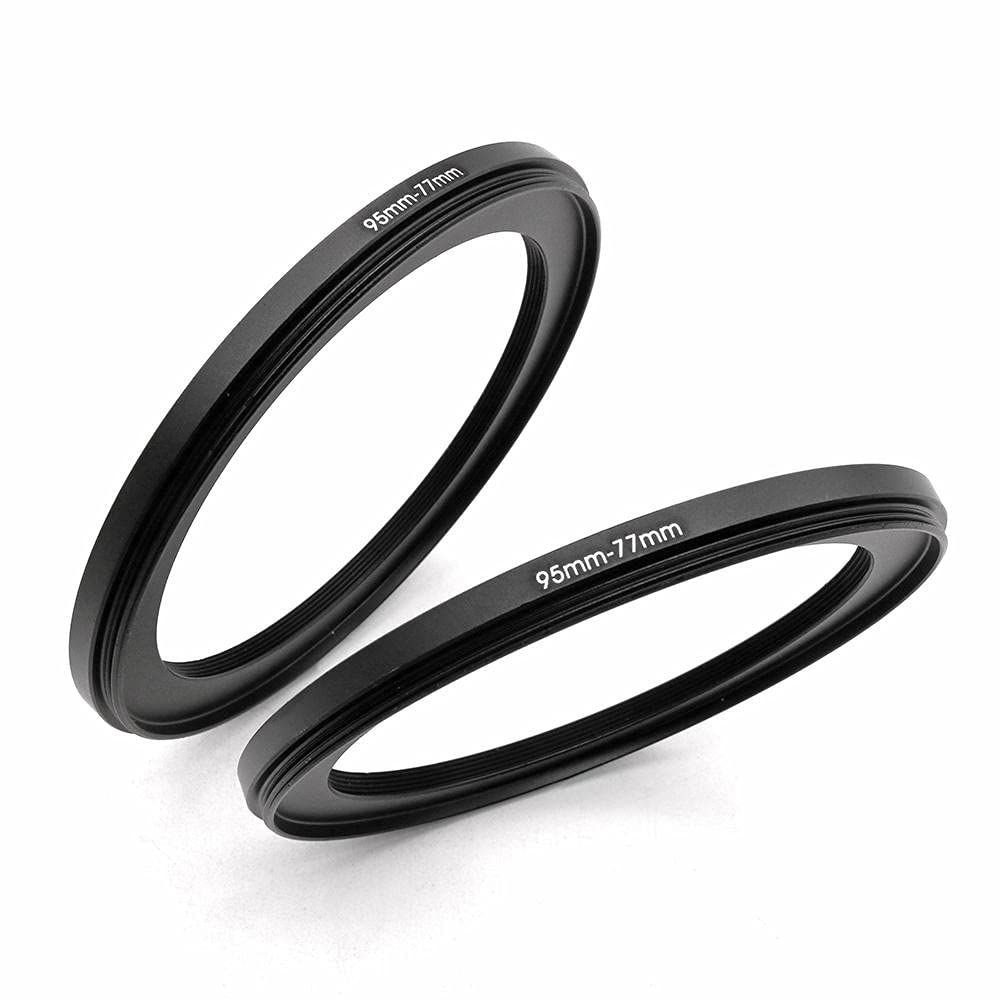 77mm-82mm opstapring (77mm lens tot 82mm filter, kap, lensconverter en andere accessoires) (2 verpakkingen), Fire Rock 77-82 Aerometal Camera Lens Filter Adapter Ring