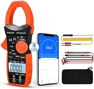 BTMETER Digital Clamp Multimeter BT-570S-APP, 6000 Counts TRMS Clamp-on Ammeter Auto Ranging Voltage Tester Measure AC DC Volt Amp Ohm NCV Temperature Capacitance