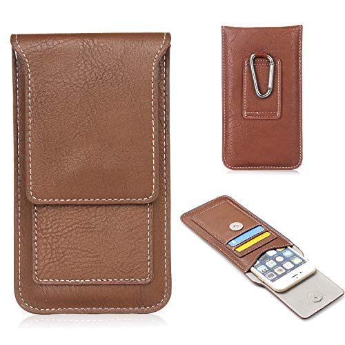5.8 inch Universal Phone Holster for iPhone 11 Pro Max, Xs Max,6s Plus, Leather Belt Pouch Case with Clip for LG Stylo 4 for Google Pixel 3a XL