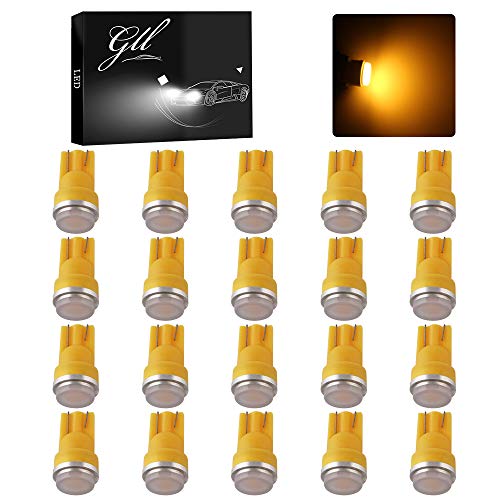 T10 194 192 175 168 2825 W5W Car Led Side Marker Center High Mount Stop Light Bulb Door Courtesy Light Bulbs Amber-20Pcs #TOP9