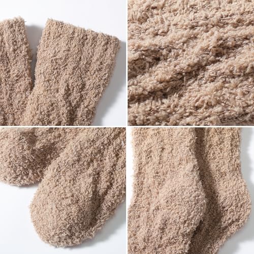 Image of Premillow Fuzzy Socks for Women, Winter Warm & Cozy Fluffy Socks Womens Ultra Soft Sleeping Slipper Sock for Women Gifts