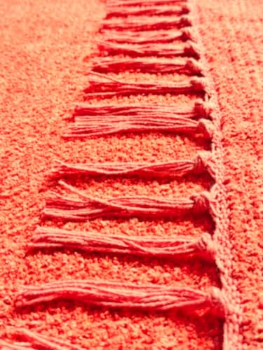 Image of Pooja Pure Cotton Hand Knitted Reversible Aasan Mat (Orange, 19 inchx19 inch | 48x48cm)