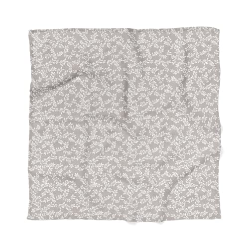 Image of Mini Wander Swaddles for Newborns Muslin Swaddle Blankets - Breathable Soft Gender Neutral Receiving Blanket Baby Essentials | 47 x 47 Cotton - Leafy Sprig (Gray)