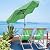 Sophia & William Patio Umbrella with 24 LED Lights 9ft Outdoor Umbrella Auto-Tilt Outside Umbrella Corrugated Edge Easy Lift for Poolside Patio Backyard Garden Light Green