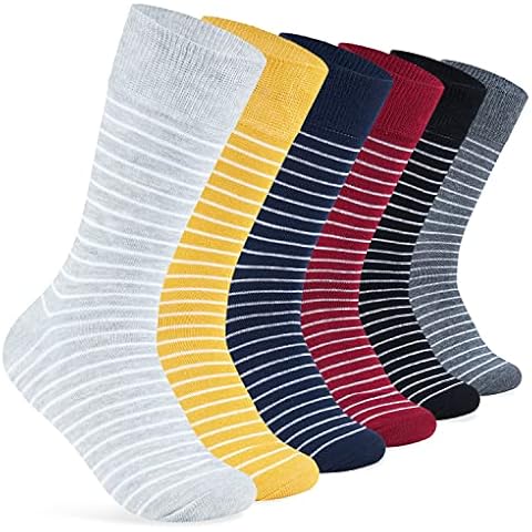 CityComfort Calcetines Hombre Elegantes a Rayas, Pack de 6 Cover