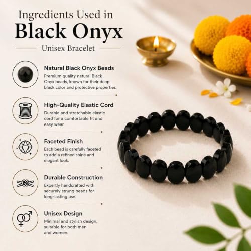 Image of Beaded Bracelet for Men & Women | Stretchable Handmade Prayer Meditation Yoga Wrist Bracelet | Stylish Everyday Wear | Free Size
