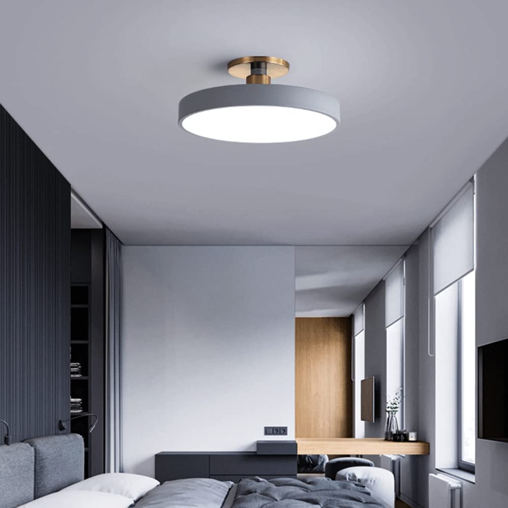 Lampa sufitowa do sypialni Okrągła oprawa LED do montażu podtynkowego Płaskie oświetlenie sufitowe Nordic kolorowe (3000k/4000k/6500k) Metalowe lampy do sypialni Balkon A