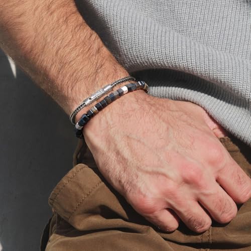 Pulsera de piedras naturales con cuentas para hombre miniatura 2