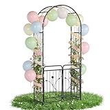 YRHome Metall Rosenbogen Mit Tür,95×50×220cm Gartentorbogen,Wetterfest...