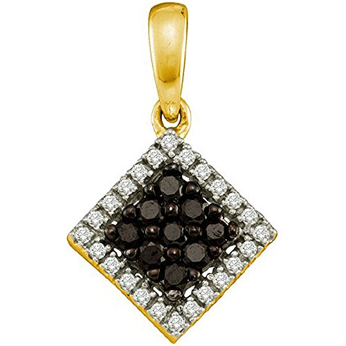 0.29 Carat (ctw) 14k Yellow Gold Black & White Diamond Ladies