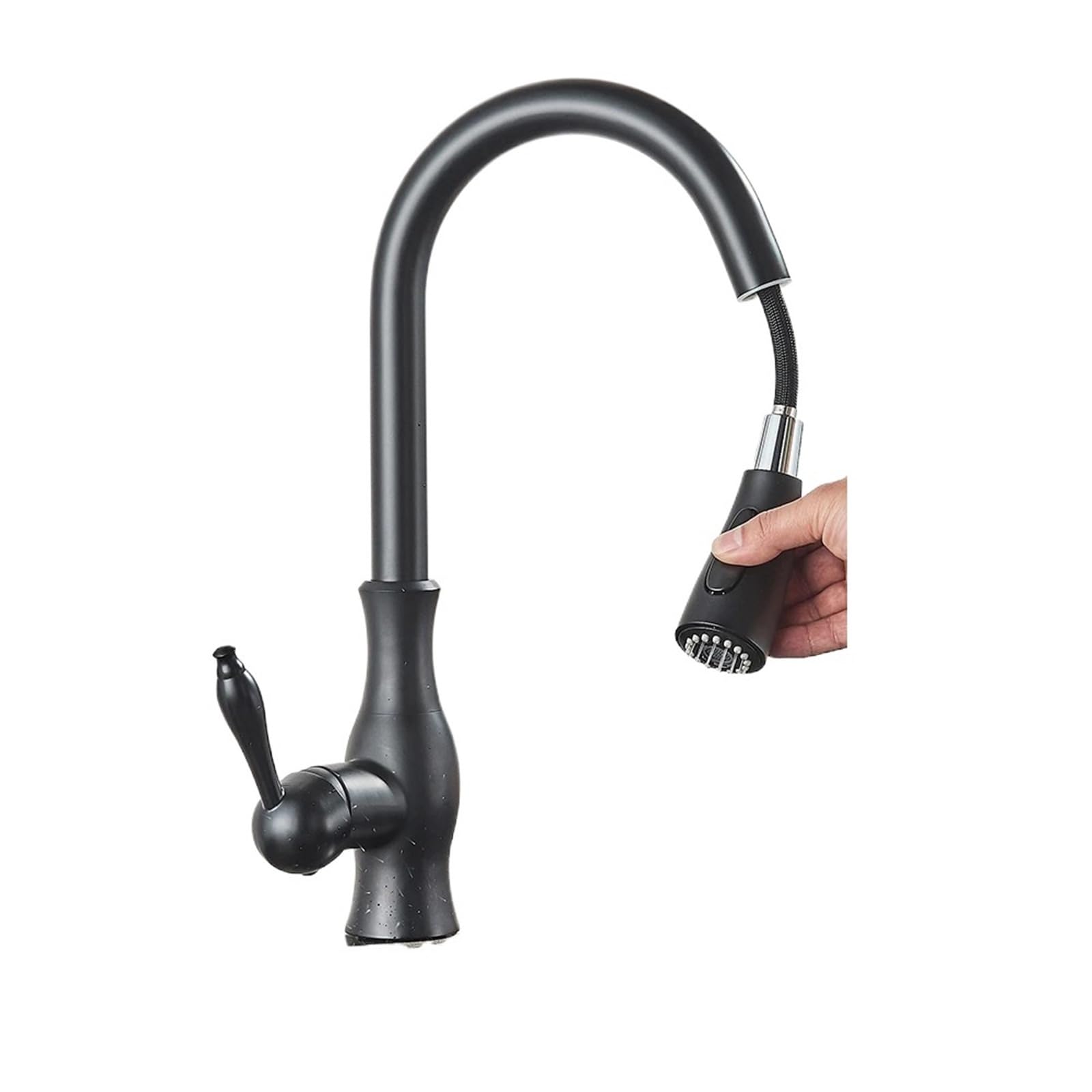 ZYCHSJXA Bronze Black Kitchen Faucet Pull Out Sink Mixer Tap Bathroom Cold Hot Crane For Kitchen(Matte Black)