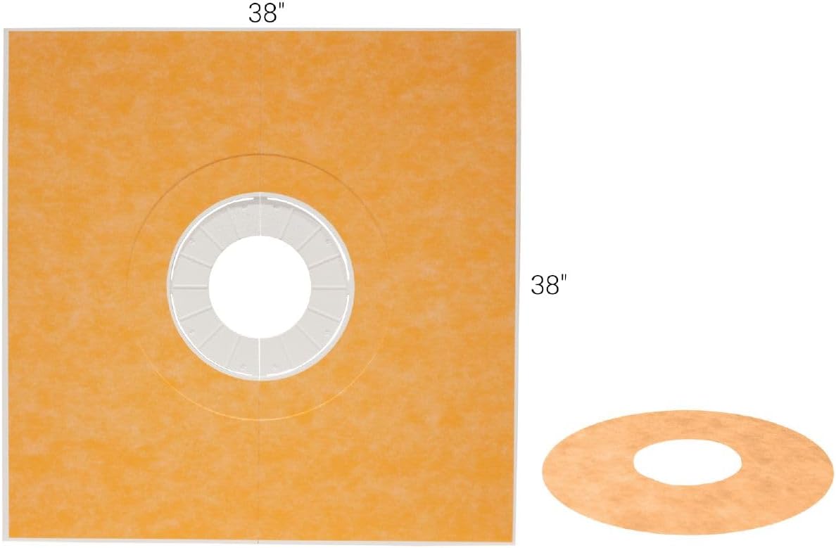 38" x 38" Polystyrene Center Drain Shower Tray