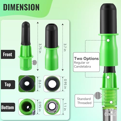 Dreyoo Broken Bulb Changer for High Ceilings, Light Changer for Changing Broken Incandescent and Candelabra Bulbs, Compatible with Standard Threaded Extension Pole, Pole Not Included(Green) by Dreyoo - Image 2