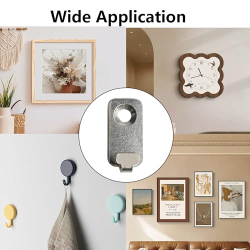 Image of 12PCS J-Shape Wall Mount Hooks, Stainless Steel J Hook, Heavy Duty Single Hole Hanger, Mini J Hook for Hanging Mirror Picture Frames, T-Head