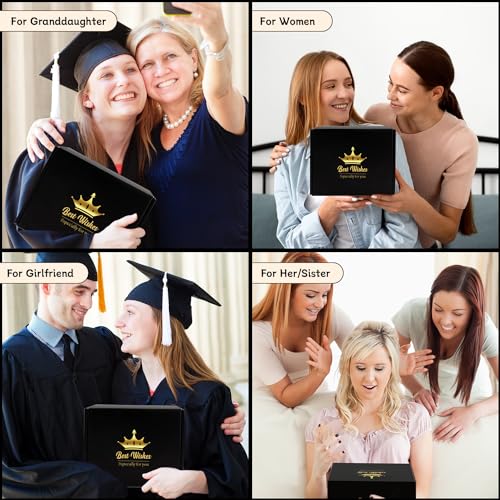 2024 Graduation Gifts for Her Women, She Believed She Could So She Did Crown Coffee Mug Congratulations Gift Basket with Graduation Keychain Makeup Bag Towel Bear Card Candle for College Graduation