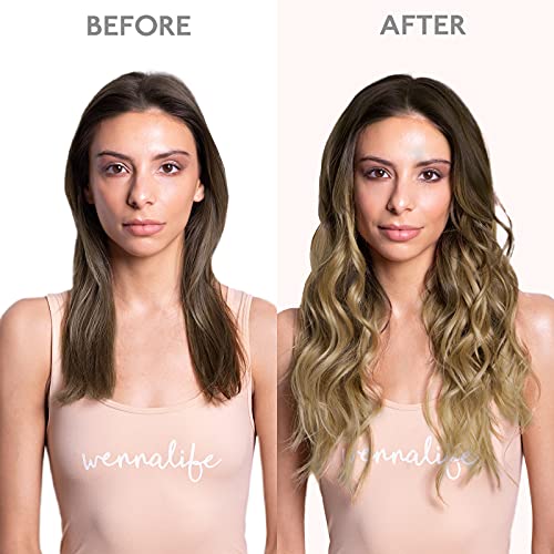 Image of WENNALIFE Wire Hair Extensions Real Human Hair 14 inch 75g Ombre Walnut Brown to Ash Brown Bleach Blonde Remy Wire Hair Extensions Invisible Straight Real