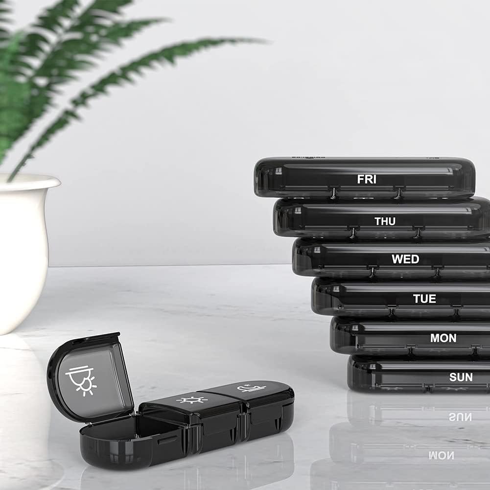 organizador de pastillas diario, 7 días mañana mediodía noche, 7 días 3 compartimentos, caja de medicamentos portátil for almacenar tabletas, caja de tabletas, pastillero semanal, for llevar