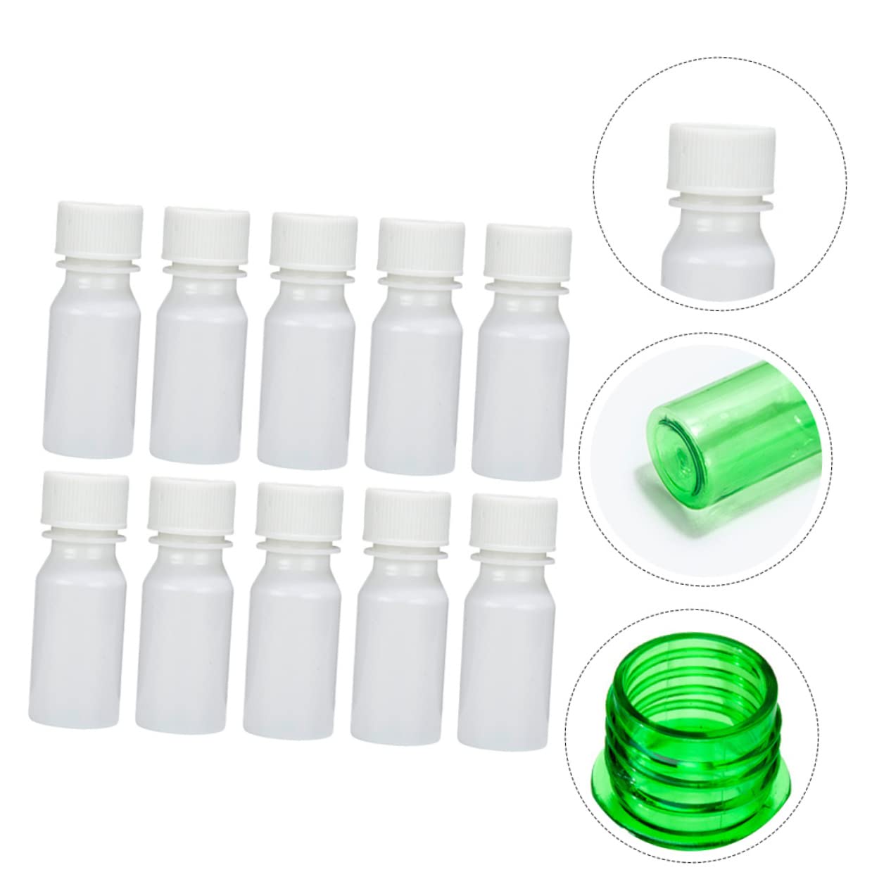 FUNOMOCYA 30pcs Separatory Bottle Reagent Dispenser Rigid Powder Bottle Reagent Bottle Chemical Sample Bottle Sealable Containers Specimen Storage Bottles Chemical Liquid Bottle The Pet