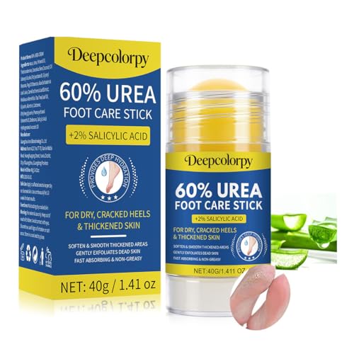 60% Urea Foot Cream Stick Plus 2% Salicylic Acid for Feet Maximum Strength Callus Remover Cracked Heel Treatment, Exfoliating Moisturizer for Dry Cracked Feet, Knees, Elbows, Hands Skin Softener