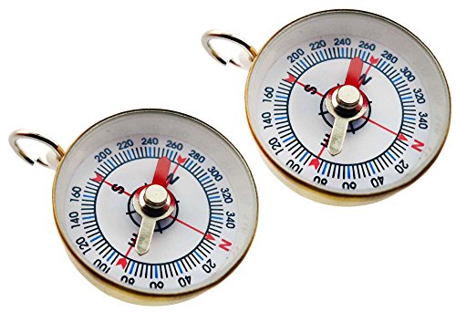 ADROIT Brújula Mini de Latón 2 Piezas 2.5 cm Diámetro miniatura 1