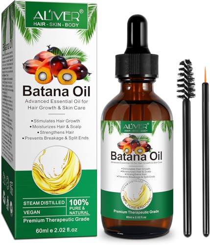 Batana öl für Haare 60ml, Batana Oil Organic for Hair Growth, Haaröl zur Hydratisierung und Reparatur von trockenem, Geschädigtem Haar, Pflegeöl für Gesicht und Körper