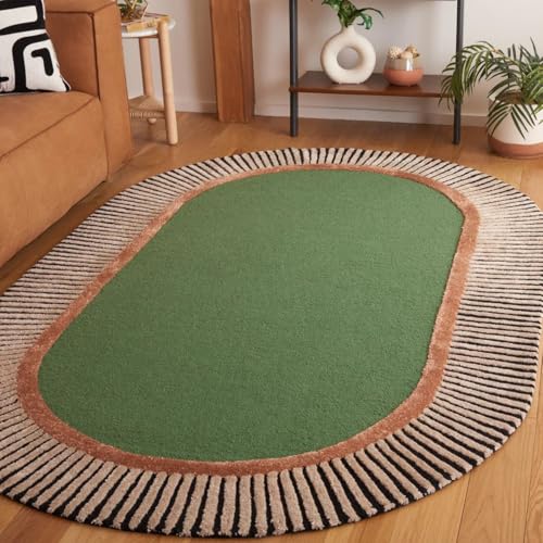 Tapete Oval Artesanal de Lana ELASSA CARPET 5x8 pies miniatura 1