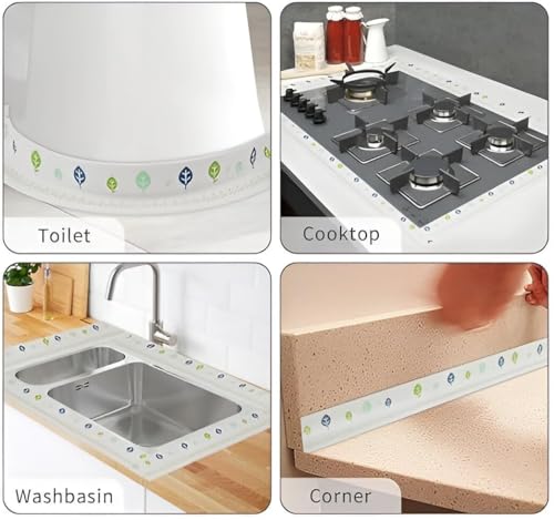 Image of Waterproof Caulk Tape for Kitchen & Bathroom | Self-Adhesive Sealing Strip for Sink, Tub, Toilet, Countertop & Wall Corners | Oil-Proof Mildew-Resistant Gap Sealer Tape