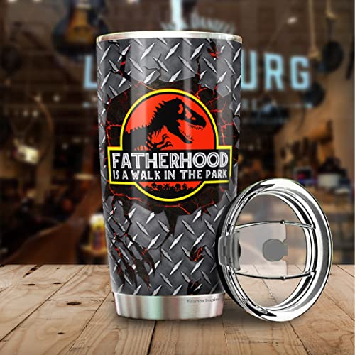 Gumac Gifts For Dad - Fatherhood Tumbler For Dad - Daddysaurus Tumbler 20Oz - Dad Tumbler From Daughter Son - Gifts For Christmas - Gifts For Husband Christmas From Wife #TOP2