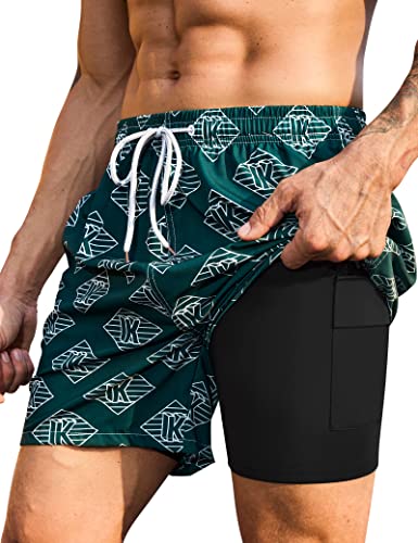 KBVOT Badehose Herren mit Kompression Liner Schnelltrocknend Badeshorts...